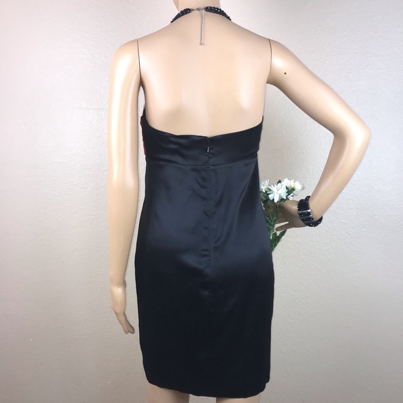 Bebe Silk Colorblock Strapless Corset Cocktail Party Dress - Picture 4 of 6